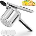 Potato ricer, Heavy Duty Ricer for Mashed Potatoes, Large Potato Masher Stainless Steel with Ergonomic Handle, Efficiently for Fluffy Mashed Potatoes