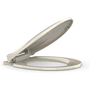 Durable Soft Close Toilet Seat Round Durable Plastic with Quick-Release Hinges, Easy Install & Clean, Industrial Grade Replacement for Standard Toilets, Almond