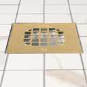 Oatey 42361 Universal 4-1/4 in. Snap-Tite Square Shower Strainer in Brushed Gold