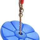 Sutekus Daisy Disc Tree Swing Seat with Rope Plastic Monkey Swing Playset for Backyard Outdoor (Blue)