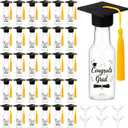 LemonRoad 50 Set Mini 2026 Graduation Liquor Bottles Graduation Party Favors with Tassel Grad Cap 1.8oz/50ml Congrats Grad Plastic Shot Bottles with Mini Felt Hat for College High School Party(Gold)