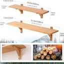 Floating Shelves Oak 24 inches Natural Wood Wall Shelf Wall Mounted Rustic Floating Shelf with Brackets for Bedroom Living Room Bathroom Kitchen Office Wall Storage Shelf
