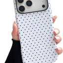 Compatible with iPhone 17 Pro Case, Fashion Cute Polka Dot Pattern Aesthetic Design for Women, Soft TPU and Hard Back Shockproof Phone Case for iPhone 17 Pro 6.3 inch, White