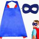 Capes and Masks For kids Double Side Dress up Costumes Christmas Halloween Cosplay Gift For Boys Girls