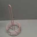 Buruis Paper Towel Holder for Countertop, Metal Standing Paper Towel Dispenser with U-Shape Handle and Stable Base, Pink (Large)