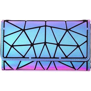 LOVEVOOK Geometric Luminous Purses and Handbags for Women Holographic Reflective Crossbody Bag Wallet