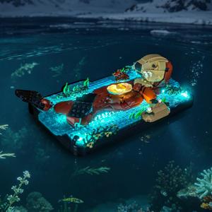 Upgraded Led Light Kit Compatible with LEGO Floating Sea Otters Set, Lights Decoration Compatible with LEGO 21366 (Model Not Included)