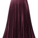 GOOBGS Women's Pleated A-Line High Waist Swing Flare Midi Skirt (XXL)