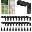 20 Pack Fence Mounting Brackets for 1x1" Square Rails, Carbon Steel Fence Panel Internal Connector with Screws, Black