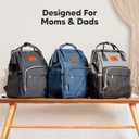 KeaBabies Baby Diaper Bag Backpack - Large Baby Bag for Boys, Girls, Waterproof Multi Function Travel Diaper Backpack with Changing Pad, Durable Travel Essentials for Moms and Dads (Trendy Black)