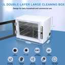 Nail Tool Cleaning Machine, 12L High Capacity Multi-Functional Nail Cleaner Box Manicure Tool Cleaning Cabinet Salon Equipment for Spa Beauty Home Metal Tools With Replaceable Lamp