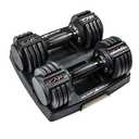 CAP ADJUSTABELL Adjustable Dumbbell Set, Premium Quick Select Adjustable Weights for Strength Training, Singles & Pairs, 55 LB, Round Dumbbells, Multiple Grip Handle Options