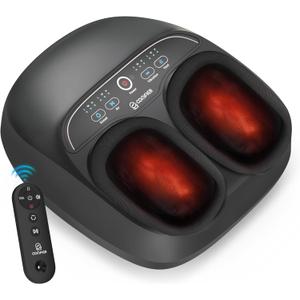 COMFIER Foot Massager with Heat,Kneading,Vibration,Compression,Pause Function,Shiatsu feet Massager for Plantar Fasciitis Neuropathy, Christmas Gifts for Women,Men,FSA Eligible HSASize 13