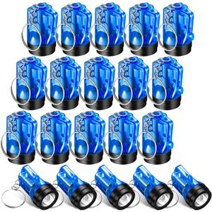 20 Pcs Mini Flashlight Keychains Bulk Plastic Portable Handheld LED Key Chains for Birthday Party Favors(Blue)