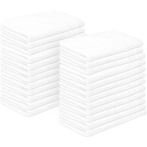 Premium 100% Cotton Hand Towels  Pack of 24, 16x27 Inch  Quick-Dry, Highly Absorbent Salon Towels for Hair Care, Gym, Spa & Bathroom  White