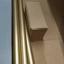 1 Inch Gold Curtain Rods for Windows 72 to 144 Inches (6 to 12 ft), USFOOK Telescoping Single Drapery Rod, Decorative Curtain Rod with Luxury Translucent Finials