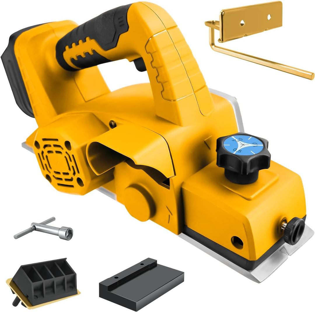 Cordless Handheld Planer for Dewalt 20V Battery, Brushless Electric Power Planer 15000RPM, 3-1/4 Inch Wood Planer for Woodworking, Carpentry & DIY Projects(No battery)