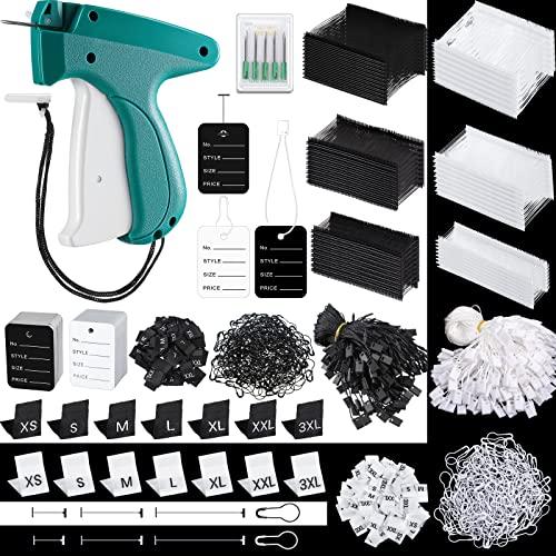 Chumia 3576 Pcs Tagging Guns for Clothes Labels Attacher Stitch Guns for Clothing with 3000 Barbs, 5 Needles and 100 Price Tags, Sewing Kit for Retail Stores, Garage Yard Sales(Black, White)
