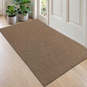 DEXI Indoor Entryway Door Mat, 3x5 Non Slip Front Entrance Doormat, Taupe, 36" X 60"