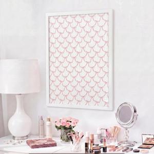 Eaasty 18"x24" Pink Bow Cork Bulletin Board White Frame for Bedroom Dorm, 23.8" x 17.9"