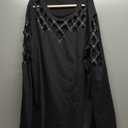 Memorose Long Sleeve Shirts for Women Crewneck Sexy Rhinestone Cut Out Tops Sparkle Blouse (X-Large, Black)