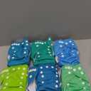 ALVABABY Newborn Cloth Diapers, Reusable for Preemie, 6 Covers with 12 Inserts, for Babies Less Than 12 Pounds (Pure Color 97)