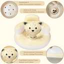 Inflatable Baby Seat, Baby Seats for Sitting Up 3-12 Months, Built-in Air Pump, Full Support Backrest Sofa Baby Chair for Learning to Sit and Feeding (Smiling Kitty)