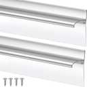 Hicarer 2 Pcs 25" Chrome Framed Shower Door Replacement Drip Rail with Vinyl Sweep, Shower Door Water Deflector with Shower Door Bottom Seal, Applied Mounting Tape and Screws