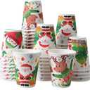 SIUQ 12 oz Christmas Coffee Cups - 50 Pack Disposable Insulated Paper Cups, Christmas Hot To Go Coffee Cups, Leak Proof Holiday Party Supplies for Office Home Celebrations