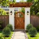 Der Rose 23" Artificial Cedar Topiary Ball Trees with Ground Spike Set of 2 Outdoor Artificial Plants UV Resistant Artificial Shrubs Fake Bushes for Front Porch Garden Decor