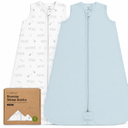 2-Pack Baby Sleep Sacks, Zipper Wearable Blanket - 0.5TOG Organic Cotton, Lightweight, Soft Cozy Toddler Sleeping Sack 6-12 months,Easy to Wear Large Newborn Transition Swaddles Sleepsacks(Glacier, M)