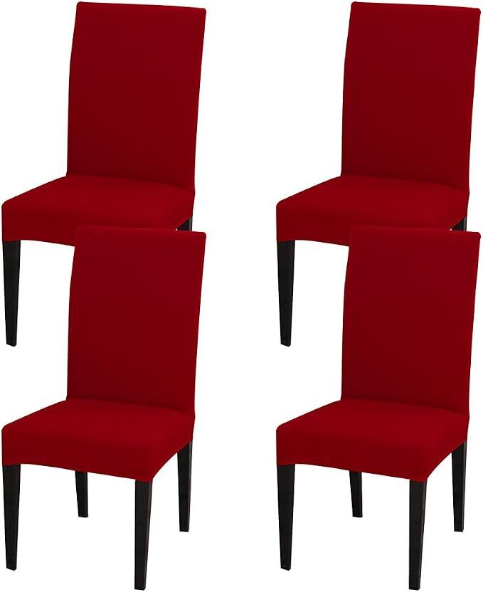Chair Covers Set of 4, High Stretch Removable Washable Dining Room Chair Covers,Kitchen Chair Cover for Home Party Hotel Wedding Ceremony