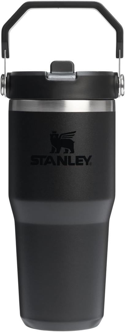 STANLEY IceFlow 2.0 Flip Straw Tumbler with Handle 14 oz | Twist On Lid and Flip Up Straw | Leakproof Water Bottle | Insulated Stainless Steel | BPA-Free | Black 2.0