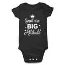 UNIFACO Baby Bodysuit for Boys and Girls, Small Size Big Attitude (Black, S)