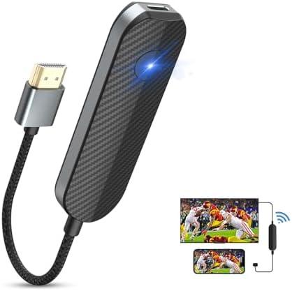 4K 1080P Wireless HDMI Display Adapter, WiFi Streaming Movies, Shows Receiver for i-Phone, i-Pad, Android, Tablet, Laptop, Window to HDTV/Monitor/Projector, Compatible Miracast, Air Play, DLNA, Black