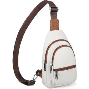Sling Bag for Women, Crossbody Bags Purse for Women Trendy Vegan Leather Fanny Pack with Adjustable Strap (Z-beige Brown)