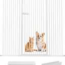 Lumizone Extra Tall Cat Gate 55.12" High Pressure Mounted Extra Wide 2025 New (17 Sizes) 1.37" Gap No Drilling Auto-Close One-Handed Operation Tall Pet Gate for Dogs(White, 55.12" H x 59.45"-63.38" W)
