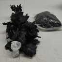 Black Maple Halloween Garland Decor Purple Lights Artificial Wreaths for Wall Fireplace Outdoor Indoor Yard Haunted House Decoration (Skeleton Maple Garlands)