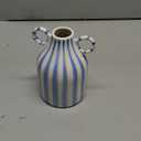 Blue and White Ceramic Vase with Handle, Nordic Boho Small Vases Side Table Flower Centerpiece, Wide Mouth Single Flower Vase Pampas Grass Decorative - for Home Window Sill Living Dining Room Kitchen