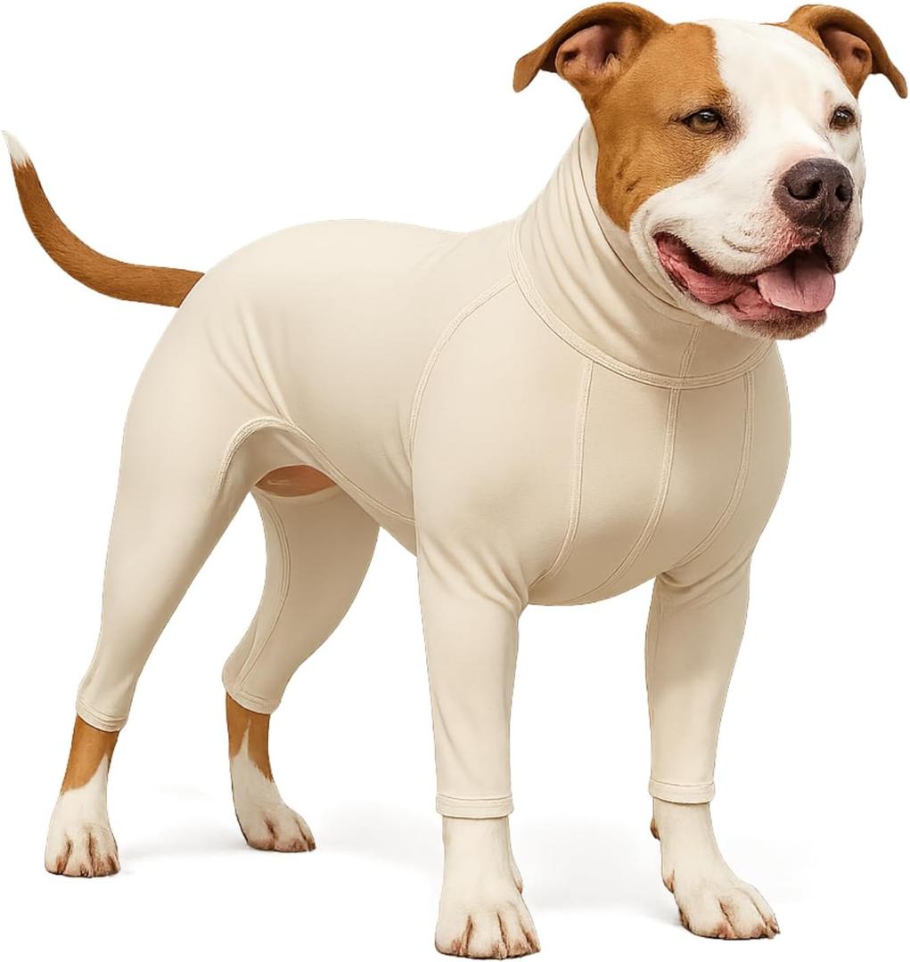LovinPet UPF 50+ Dog Sun Protection Shirt for Medium and Large Dogs, 4-Way Stretch Nylon, Lightweight Anti-Static Quick-Dry UV Layer, Indoor Shedding Control and Winter Base Layer,White,XL