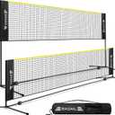 BAGAIL Badminton Net, Height Adjustable Kids Volleyball Net, Foldable Nylon Net 14ft Wide, Tennis Net, Small Pickleball Net for Backyard Game and Indoor Outdoor Use, Easy Setup