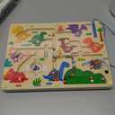 2 in 1 Magnetic Color and Number Maze Double-Sided ABC Alphabet Puzzles Board Magnet Dinosaur Counting Maze Preschool Learning Montessori Education 3 4 5 Years Toys (Multicolored, One Size)