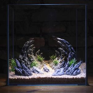 Soul Valley Aquarium Ornaments Aquarium Decoration Model Kits, Include 7 pcs Resin Imitation Stone