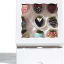 RomanticBaking 14pcs 7" x 7" x 2 1/2" Inches Bakery Boxes with Window for Pie, Cookies, Chocolate Covered Strawberries, Cakesickle, Brownies