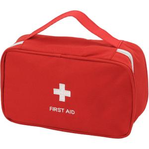 TOPASION Portable Empty First Aid Kit Bag, Travel Medicine Pouch, Small Medical Bag (Red)