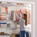 Rubbermaid Configurations Closet Shelves & Hanging Kit (2) 26" Shelves White Custom Pantry Organizer and Storage/Clothes Rack for Home/Laundry/Bathroom/Mudroom/Pantry/Linen Closet, 72" x 60" x 12"