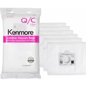 Kenmore 53292 6pcs Replacement Canister Vacuum Cleaner Bags for 81214, 81414, 81614, 81615, 81714, 21814, BC7005, BC3005, BC3006, BC2005, 6 Count (Pack of 1)