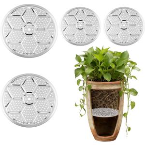 4 Packs Planter Insert for Large Pots, 10''/13" Round Planter Insert with Drainage Holes Stainless Steel Flower Pots Inserts for Indoor & Outdoor Use