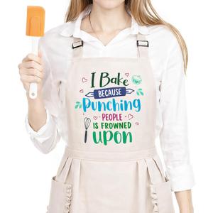 Funny Cooking Aprons for Women Cute Baking Aprons with Pockets Adjustable Bib Apron Kitchen Gifts for Mom Wife