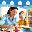 2 x CORNER LACE Cowboy Theme DIY Pom Pom Art Set for Kids Age 3-6 Years Old 3 Pieces - Fun Arts and Crafts, Sensory Activity Creativity Includes 3 Patterns (Blue Red-Cowboy)